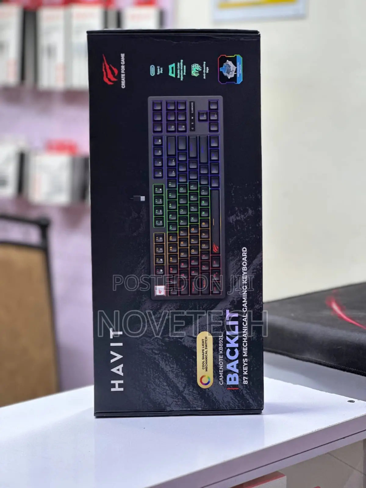 Havit 87-Keys RGB Backlit Wired Mechanical Gaming Keyboard Blue Switch
