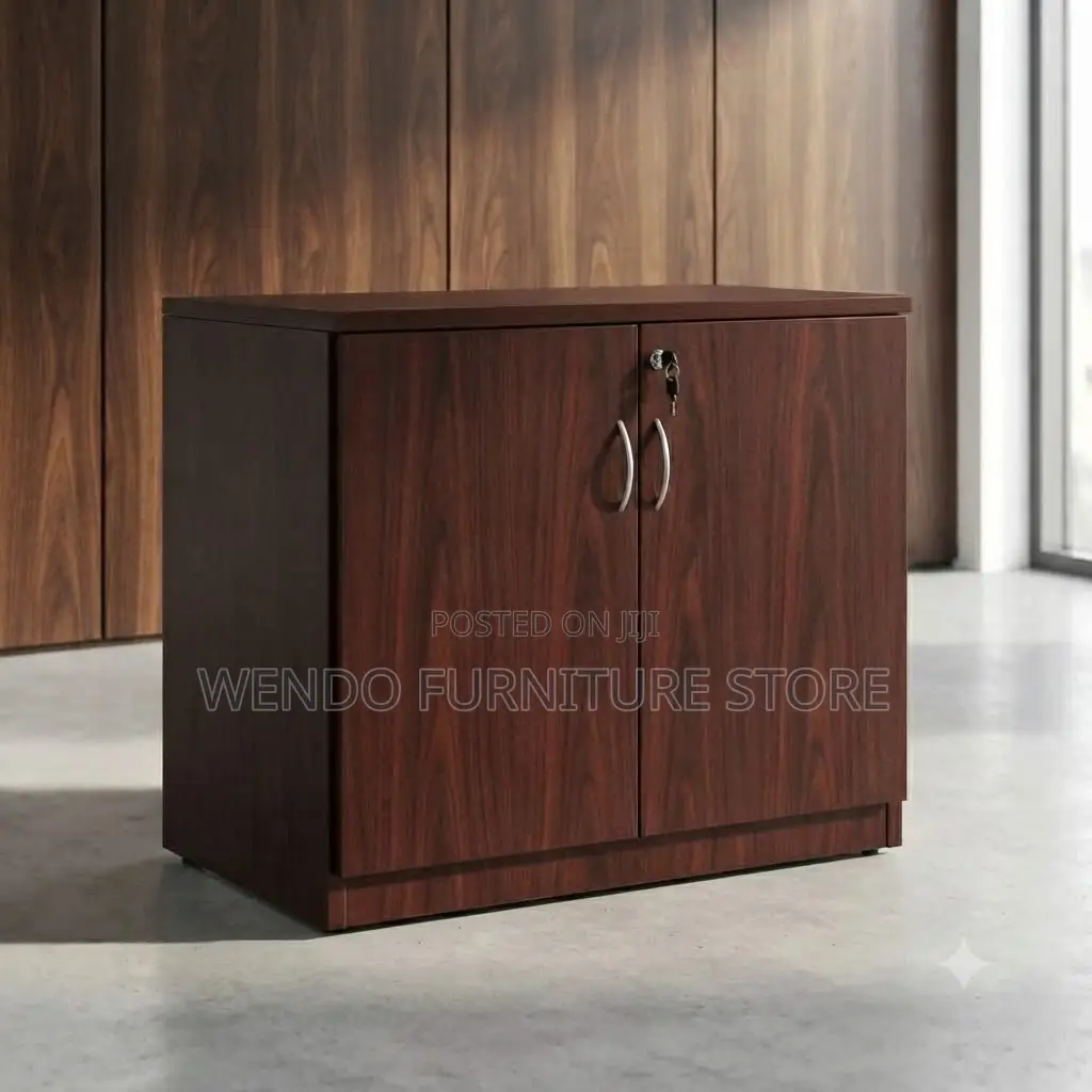 Office Cabinet; Brown- Colored Office Credenza Cabinet