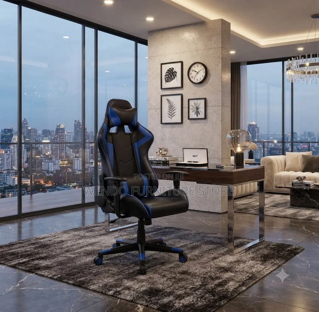 Office Chairs; High Back Gaming Chair Made of Strong Leather