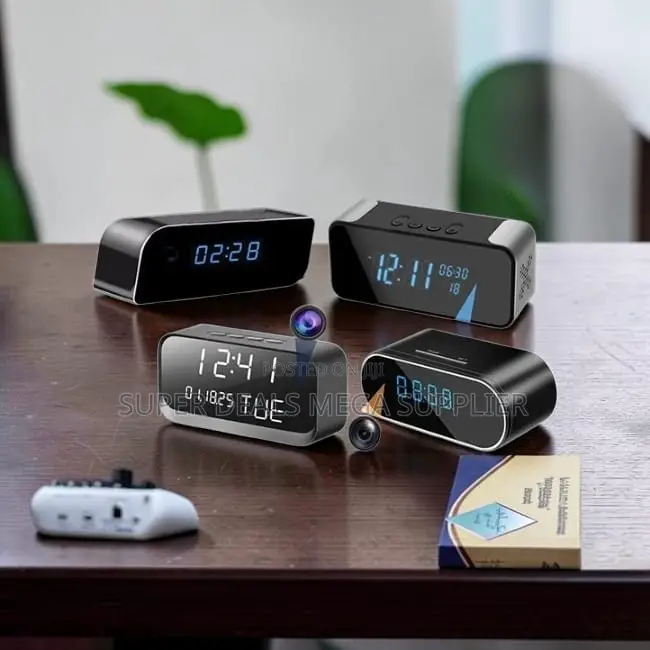 1080P Motion Sensing WiFi Monitor Alarm Table Clock Hidden Spy Camera