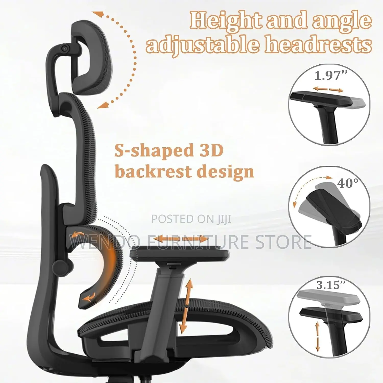 Office Chairs; Executive Orthopedic High Back Office Chairs
