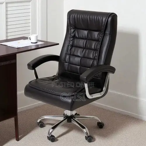 Office Chair; Black Executive Office Leather Chair