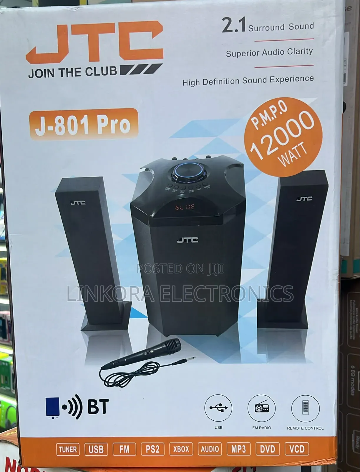 J-801 Pro 2.1 Channel Home Theater Surround Sound System
