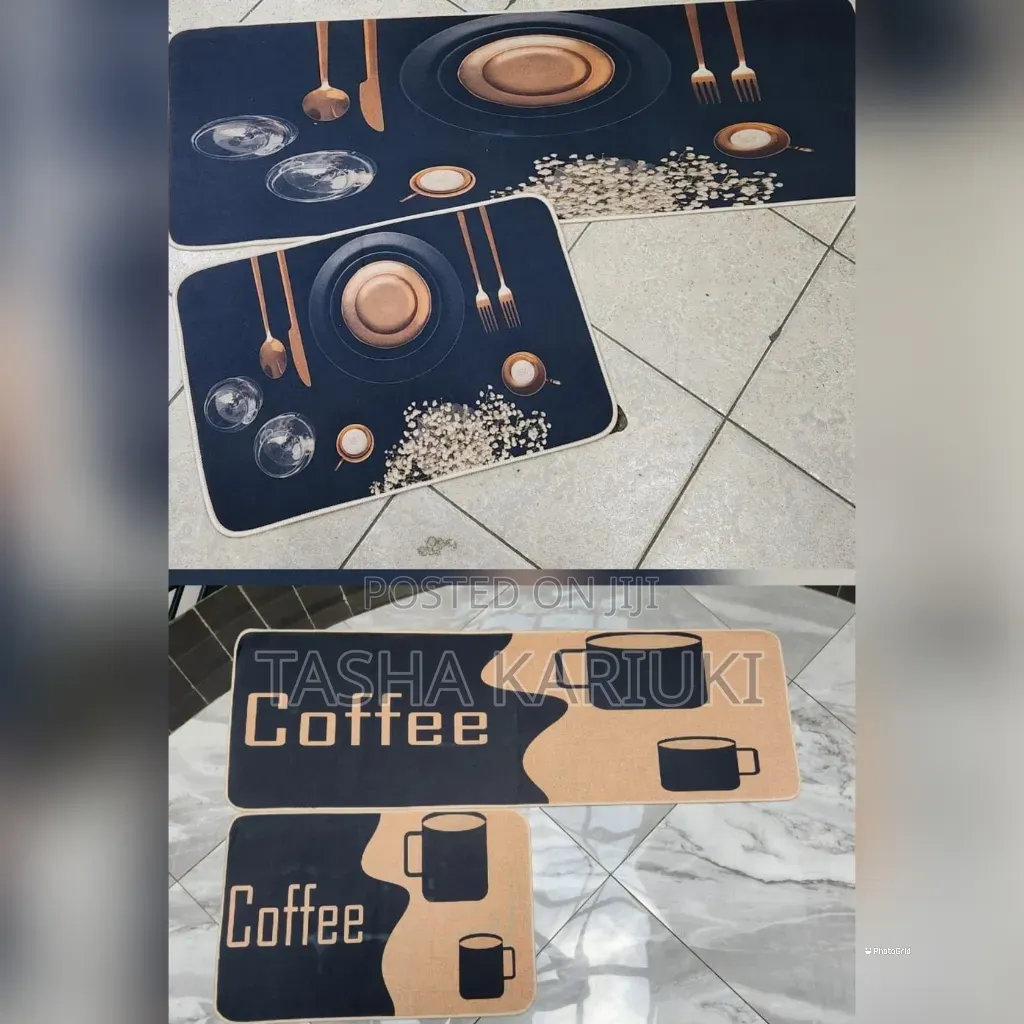 2pcs Rubber Bottom Kitchen Mat