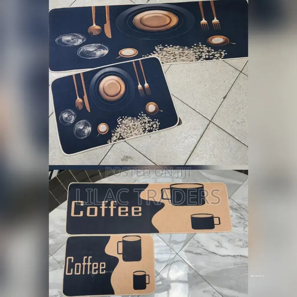 2pcs Rubber Bottom Kitchen Mat