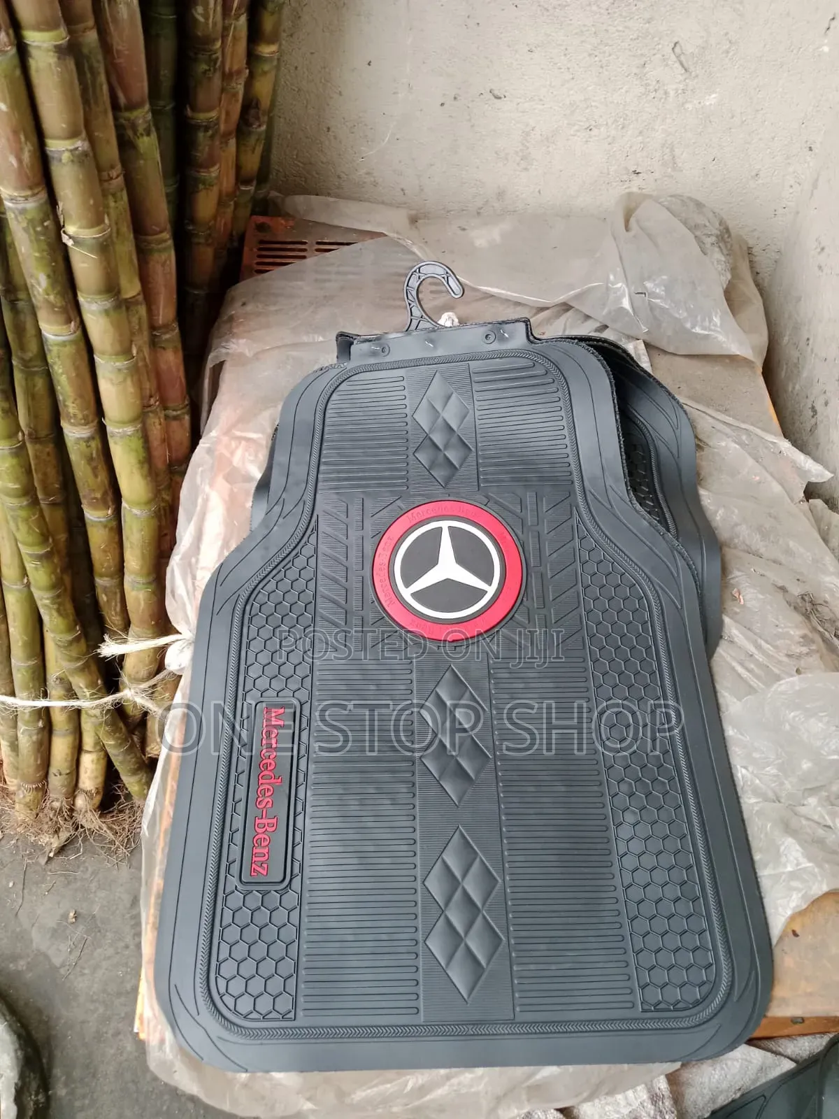 Mercedes Benz Mats Red Accents Mercedes Embossed Star Logo