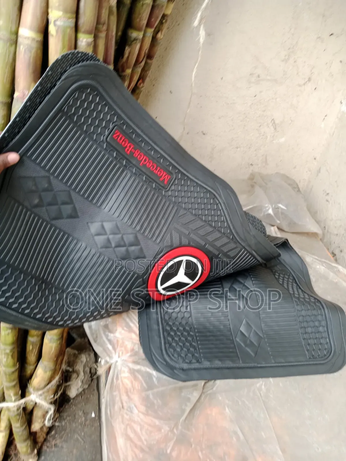 Mercedes Benz Mats Red Accents Mercedes Embossed Star Logo