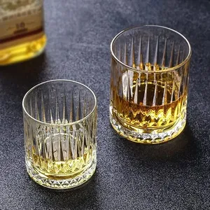 225ml Vertical Stripped Clear Whiskey Glasses