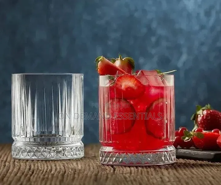 225ml Vertical Stripped Clear Whiskey Glasses