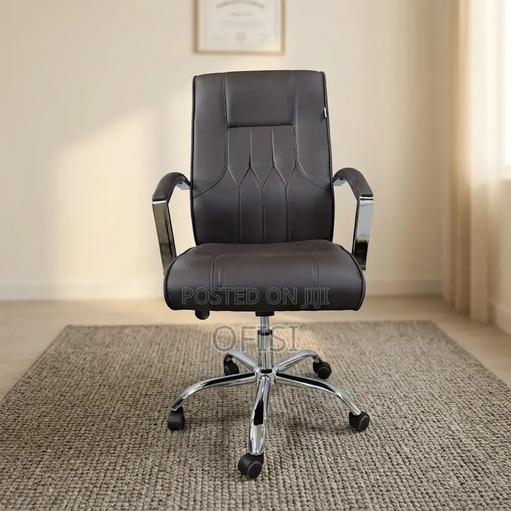 Office Chair; Brown High-Back Executive Office Seat
