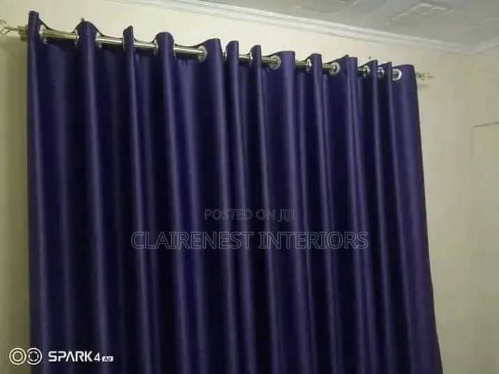 Sky Blue and Never Blue Eyelates Window Curtains