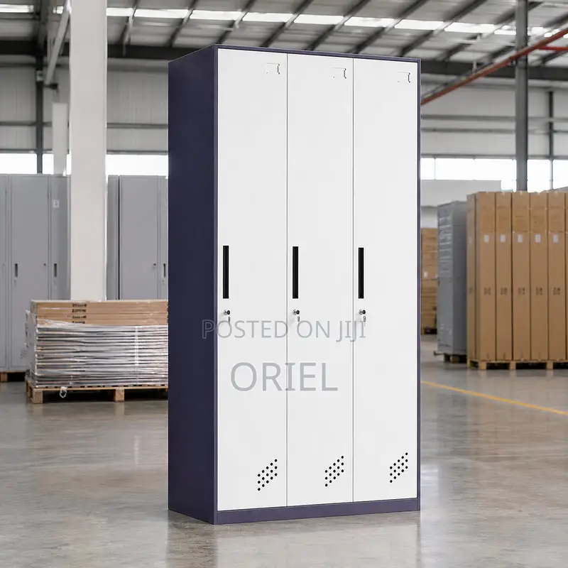 Office Cabinet : 3-Door Steel Straight Locker Cabinet