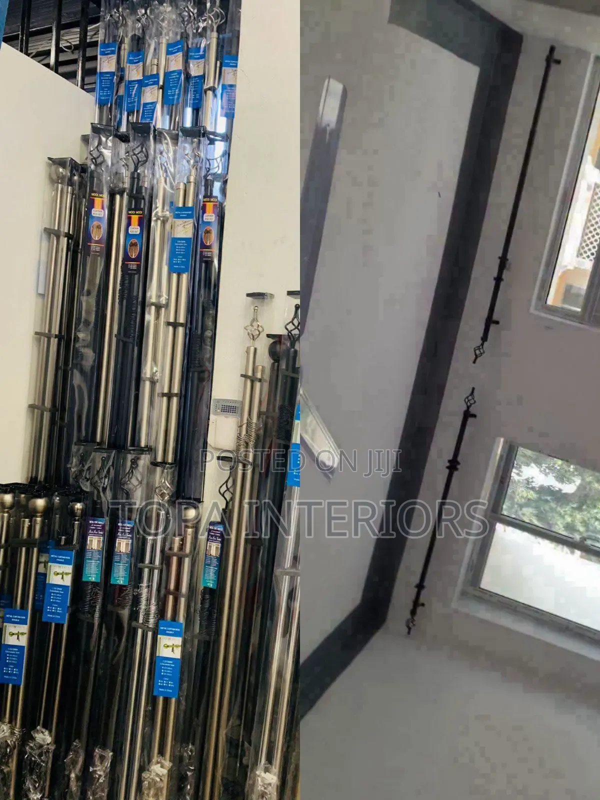 Adjustable House Curtain Rods With Accessories 2m Single