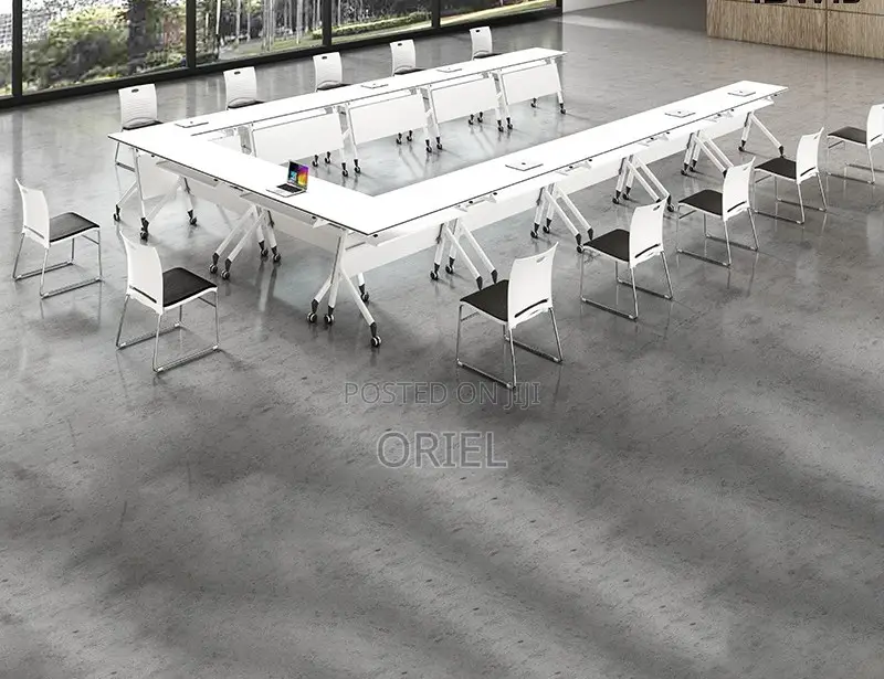 Office Chair : Foldable Training Table With Pedestals