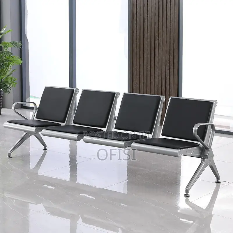 Waiting Bench; 4 Seater Padded Office Waiting Chair