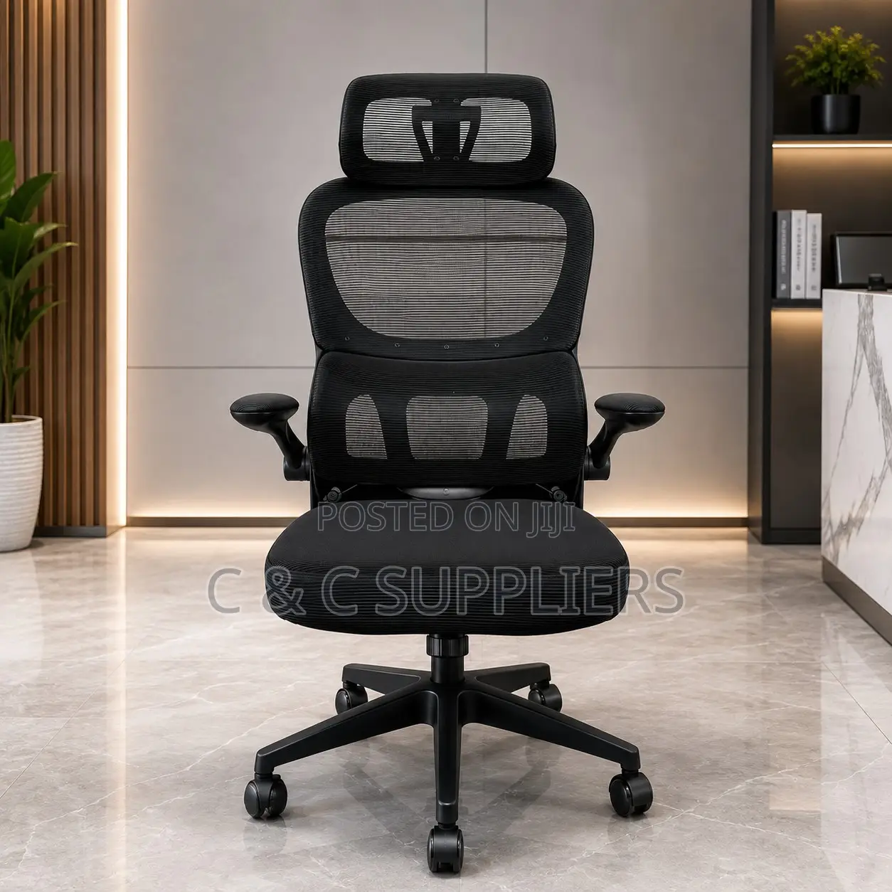 Ergonomics Study Desk Chair With Flip Arms