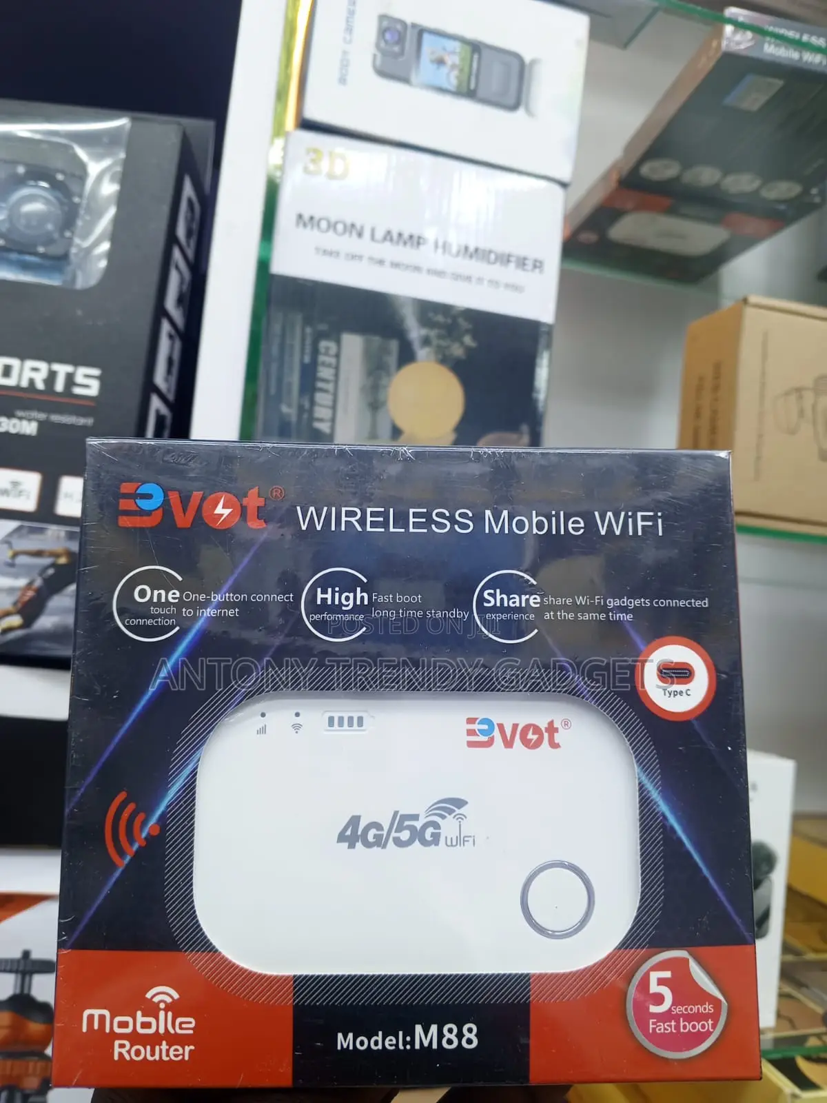 BVOT M88 4G LTE MiFi Router With USB-C Fast Charging