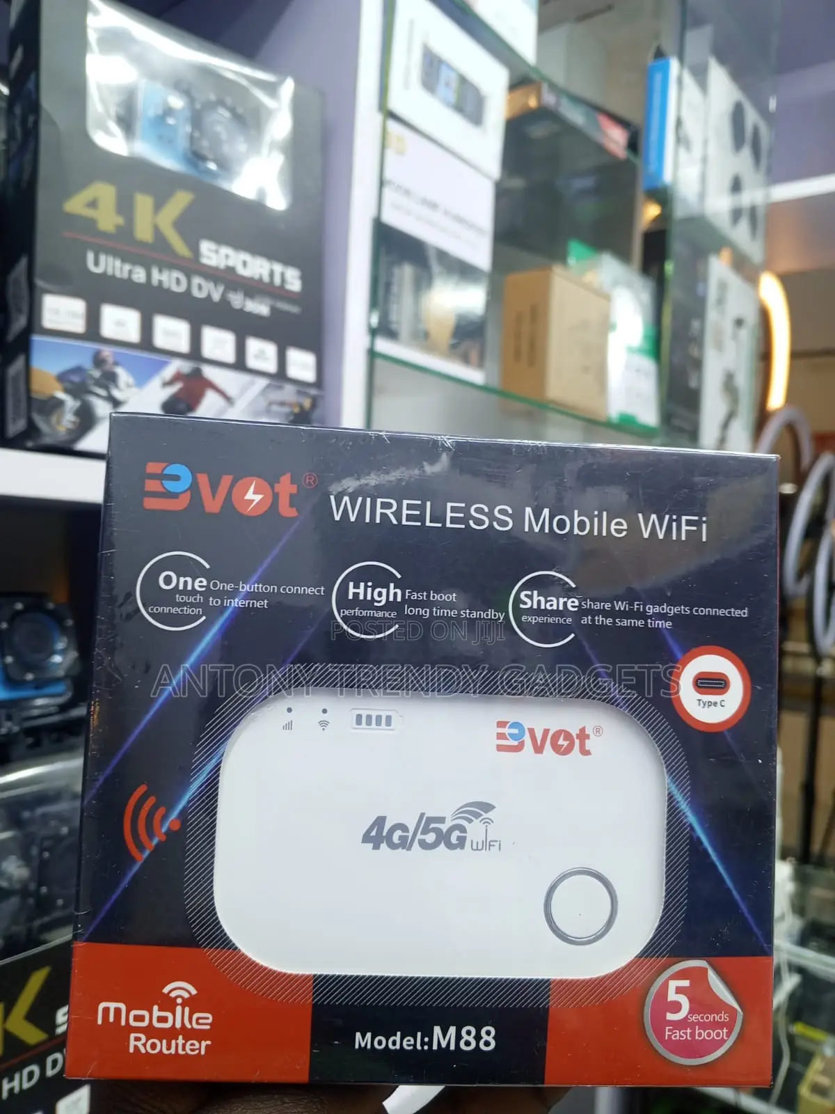 BVOT M88 4G LTE MiFi Router With USB-C Fast Charging