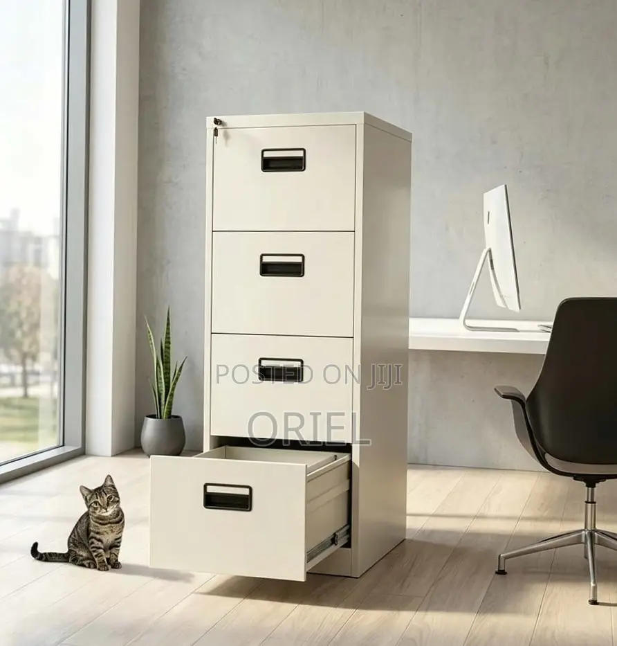 Office Cabinet : Modern 4-Drawer Vertical Office Steel Filing Cabinet