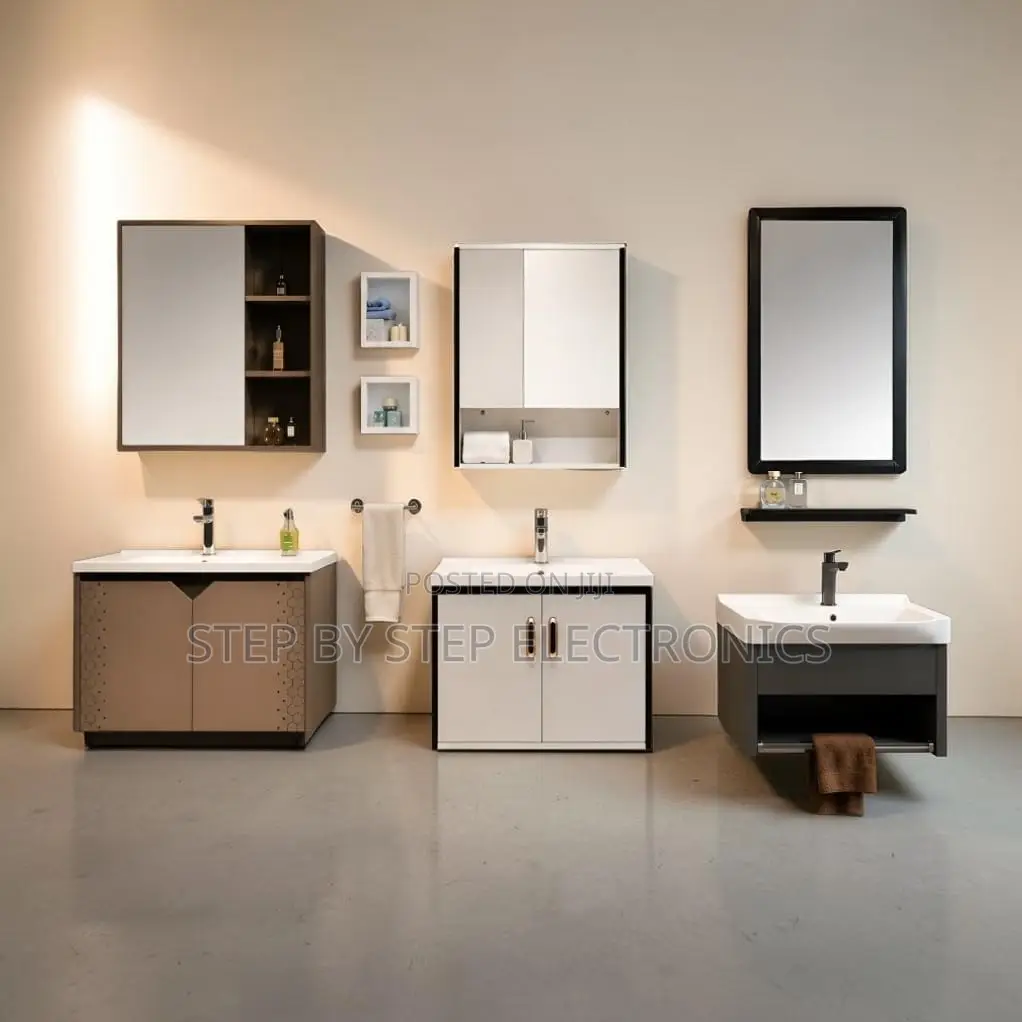 Modern Bathroom Vanity Cabinet With Storage and Mirror Display