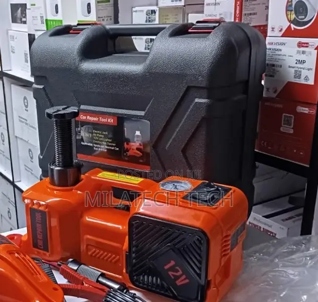 Universal Electric Car Jack With Air Compressor for Emergency Use