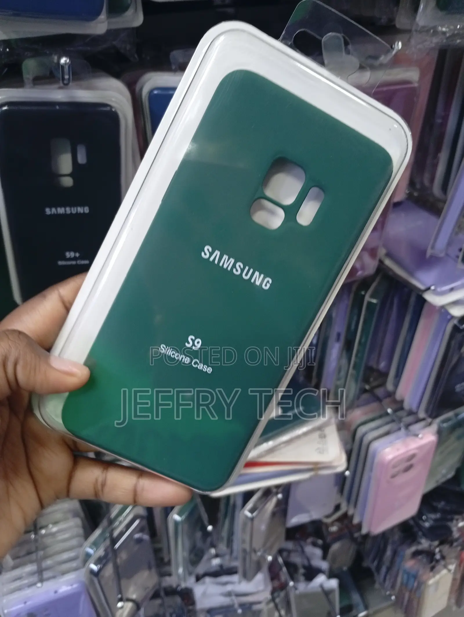 Highlighted Item Is a Green Samsung Galaxy S9 Silicone Case