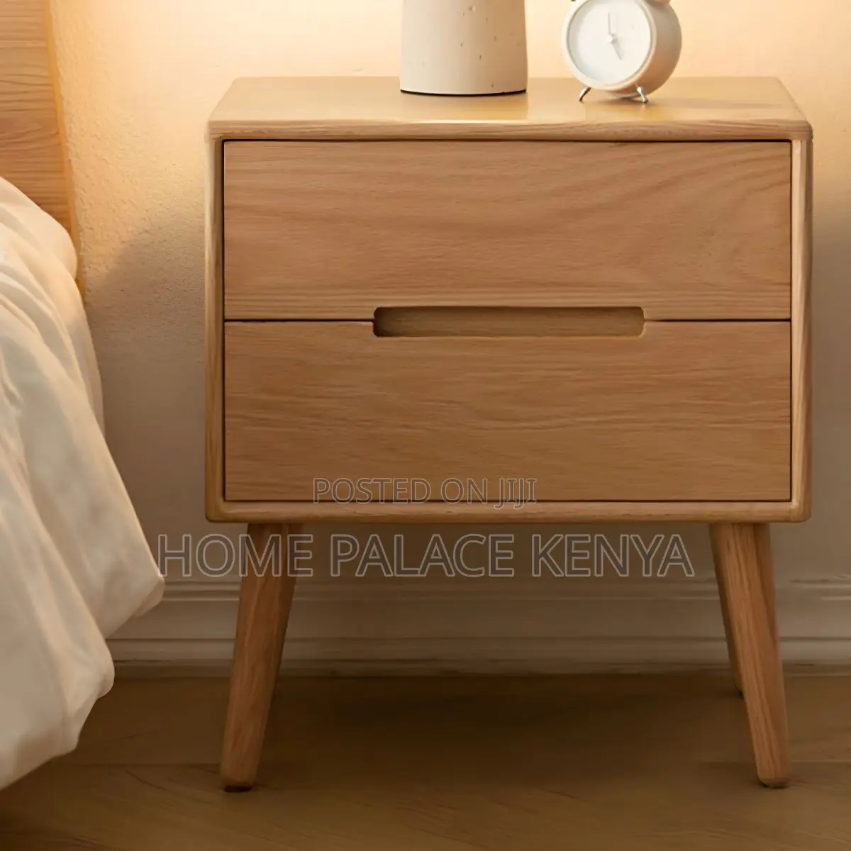 Bedside Cabinet; Industrial Style Wooden Cabinet With Metal Legs