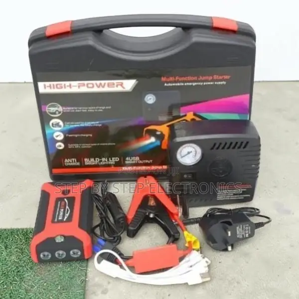 Portable Design 12V 99800mAh Emergency Car Jump Starter Air Compressor