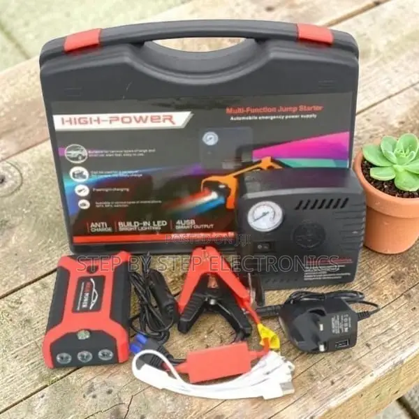 Large Capacity 12V 99800mAh Emergency Car Jump Starter Air Compressor