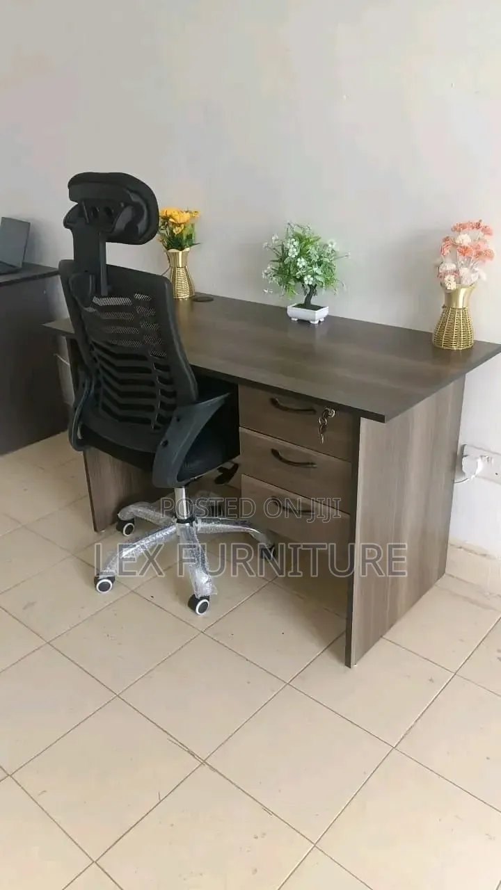 Walnut Office Desk Plus Office Chair C59