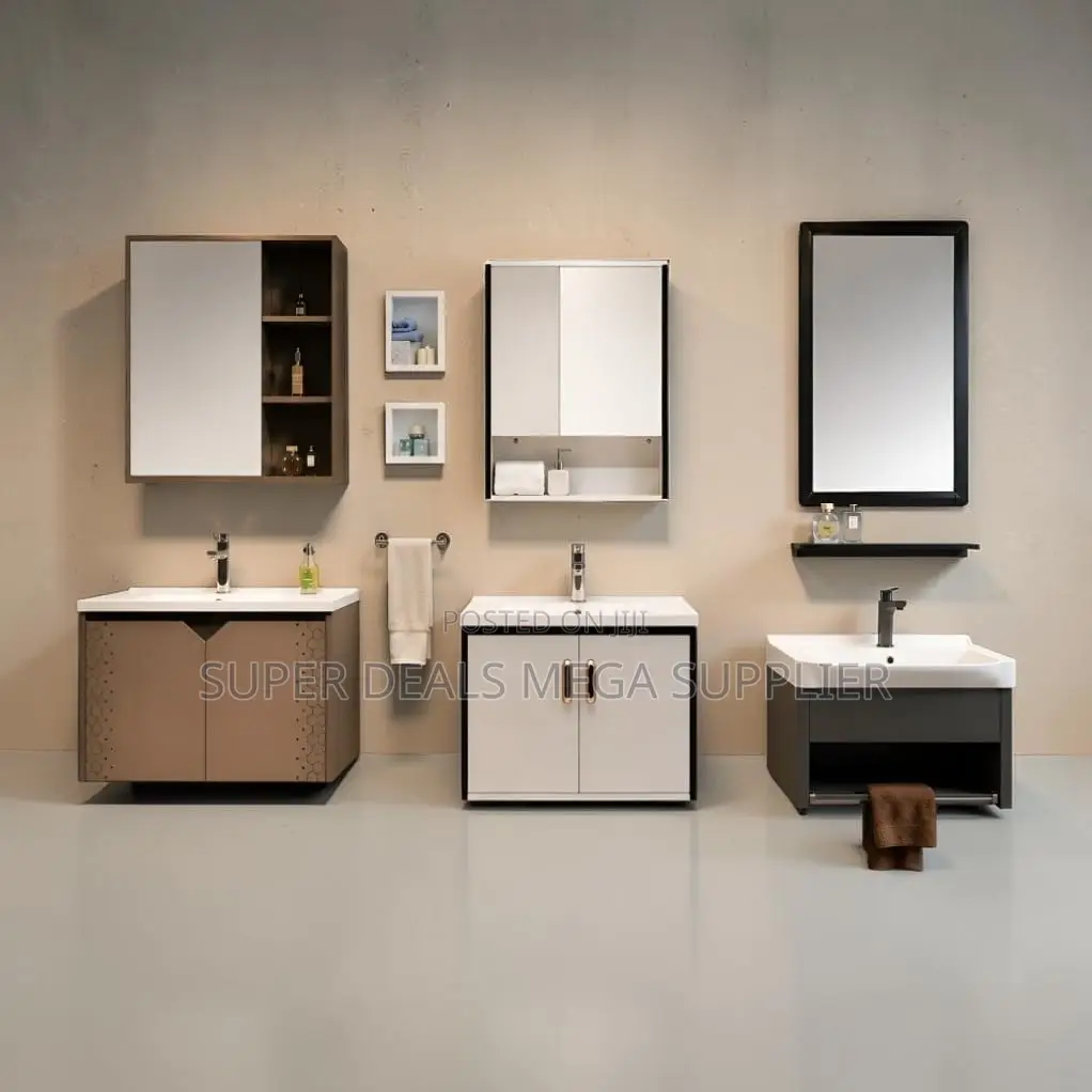 Modern Bathroom Vanity Cabinet With Storage and Mirror Display