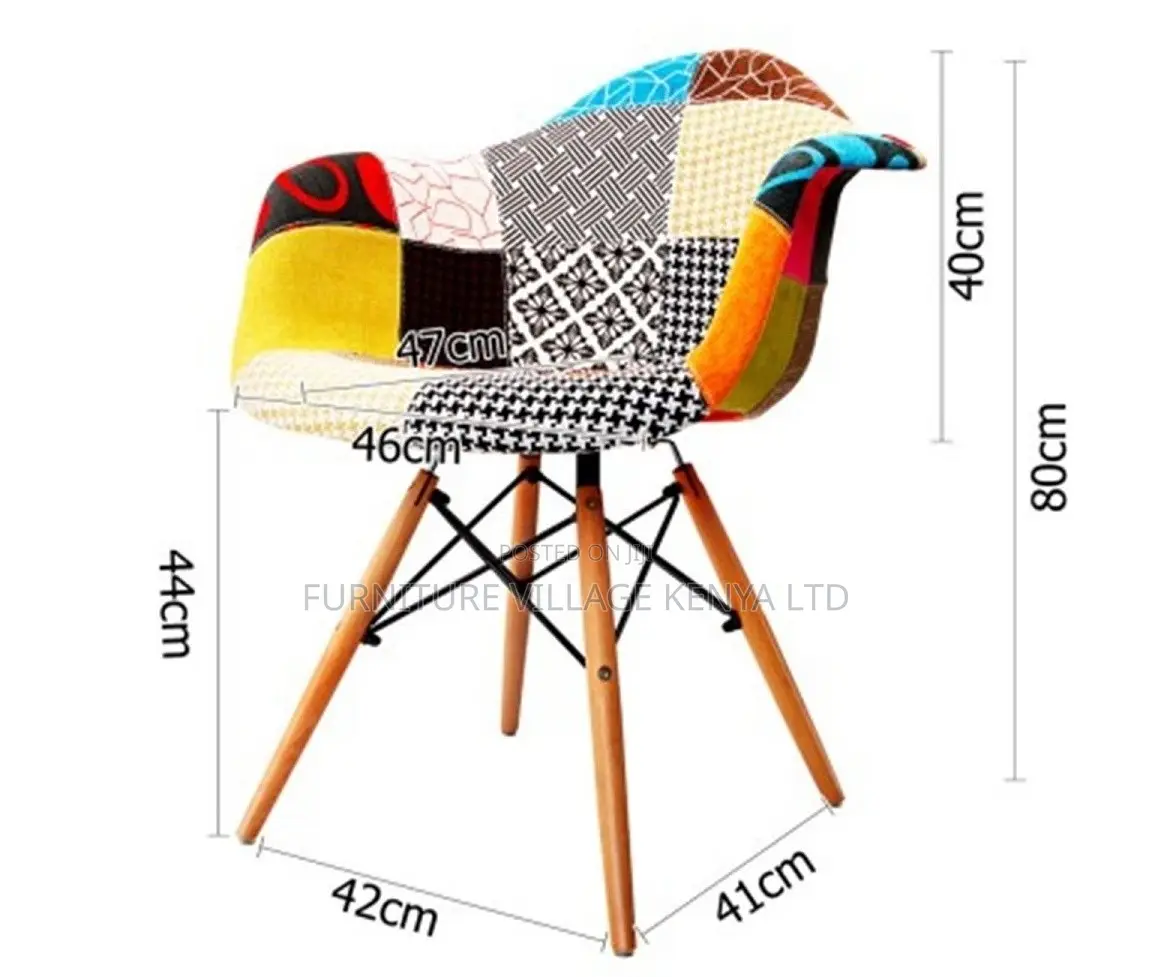 Dining Chair; Fabric Bucket Wooden Outdoor Dining Chair