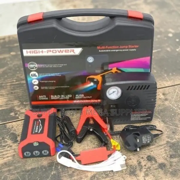 Compact Build 12V 99800mAh Emergency Car Jump Starter Air Compressor