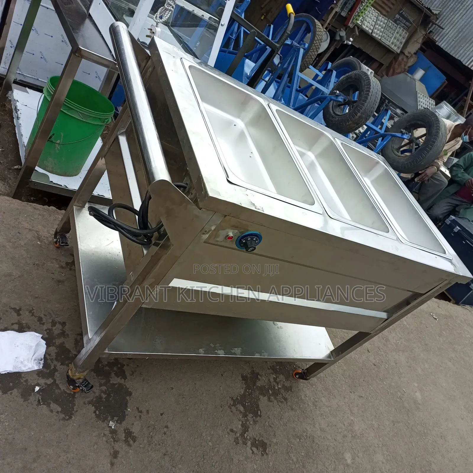 3-Pan Food Warmer Trolley