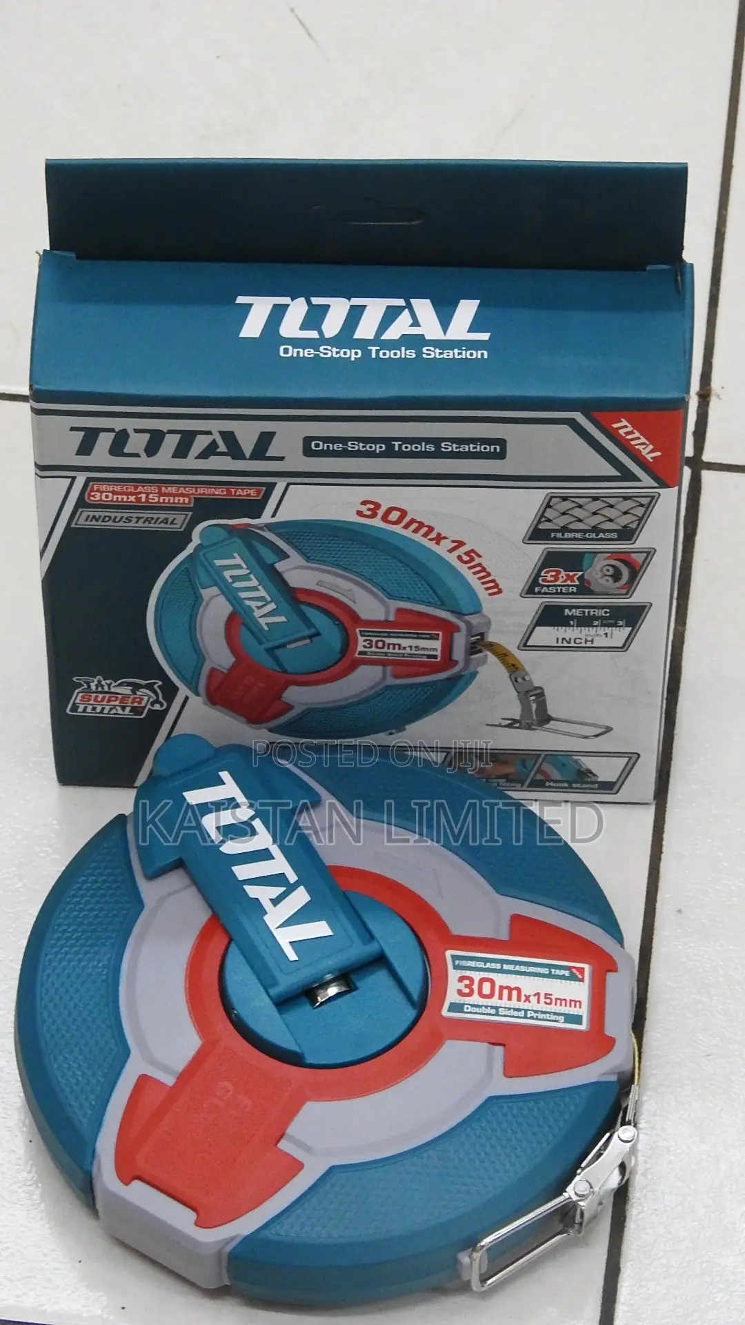 TOTAL 30m Steel Measuring Tape 12.5mm