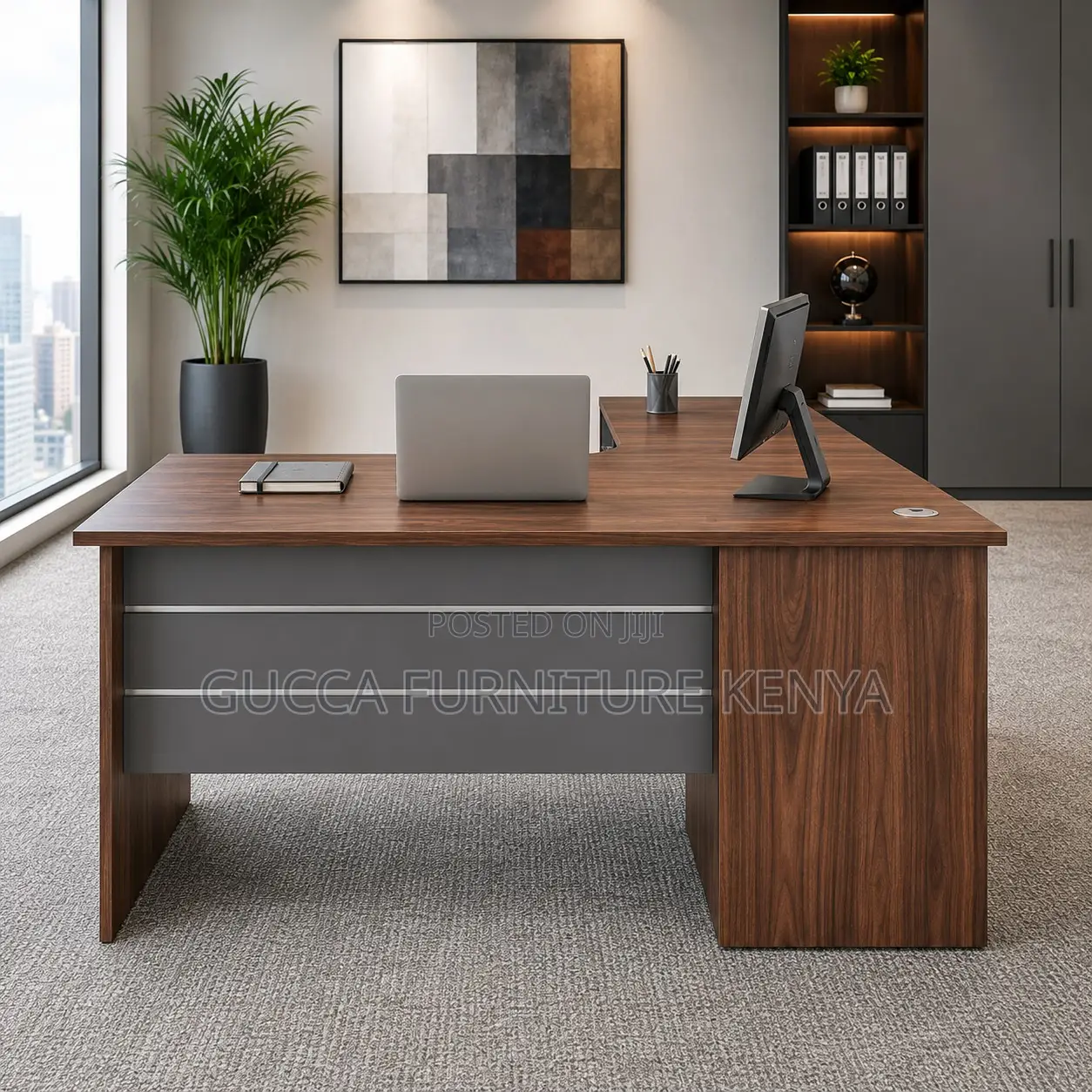 L-Shaped Imported Study Table-140cm