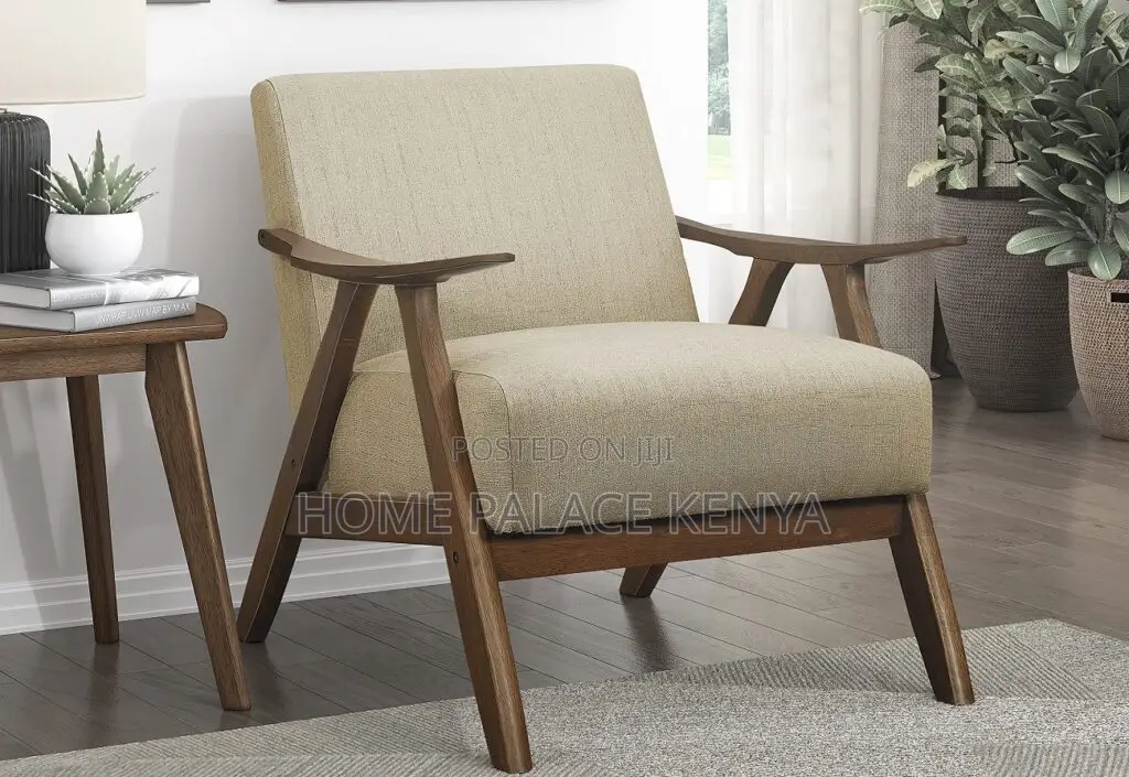Accent Chair; Comfortable Wood Accent Chair With Detachable Cushions