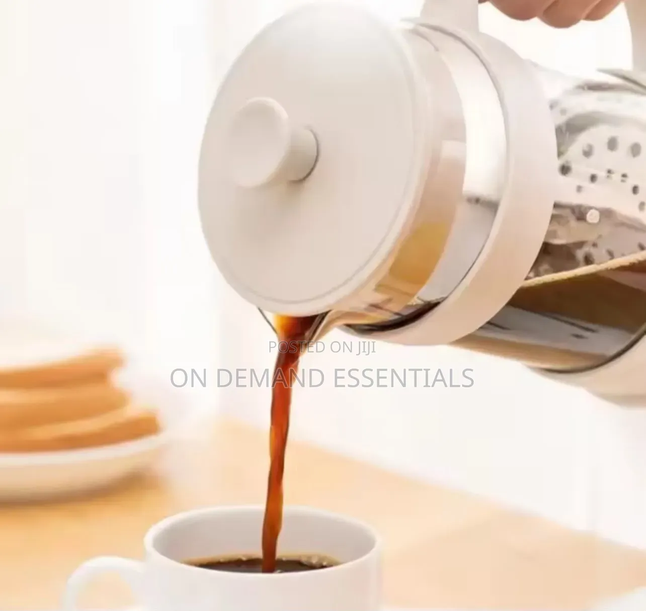 1000ml French Press Coffee Maker Thickened Glass 3-Level