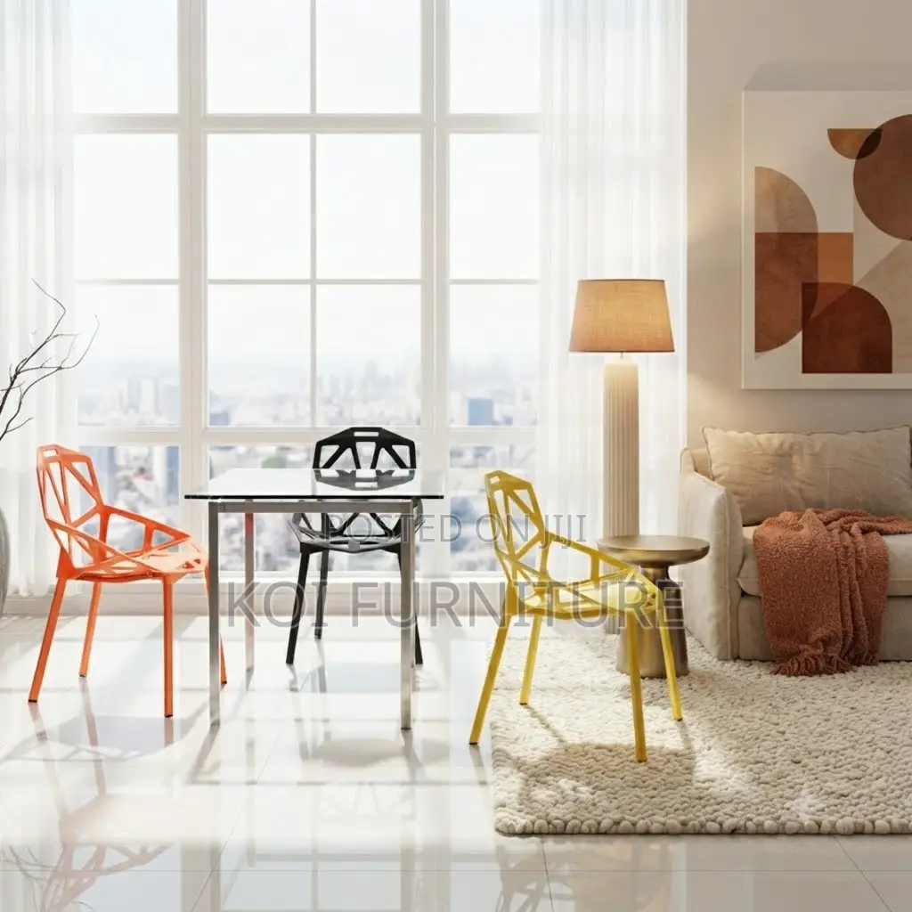 Dining Chair; Plastic Modern Dining Armless Stackable Chairs