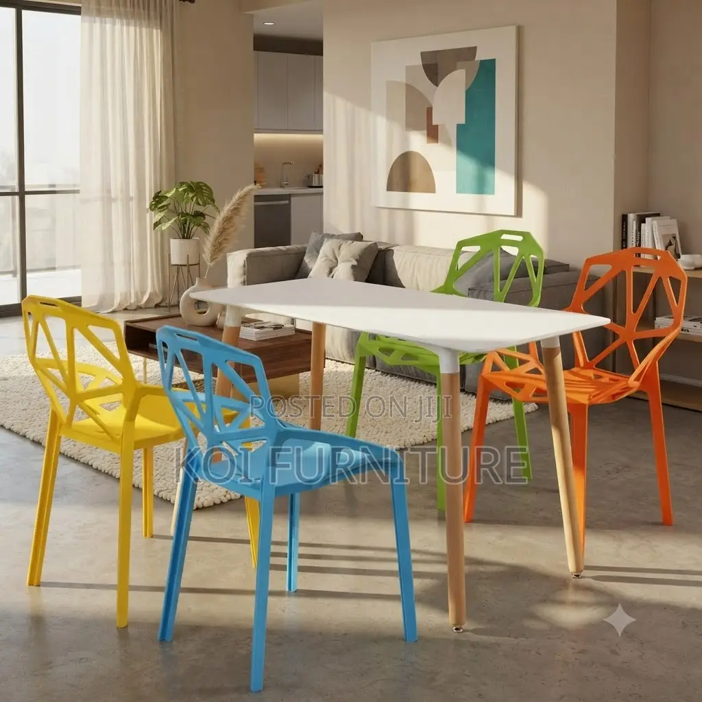 Dining Chair; Plastic Modern Dining Armless Stackable Chairs