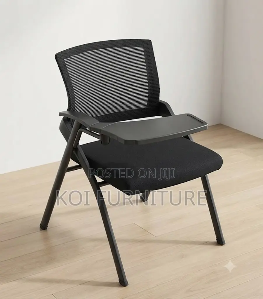 Office Chairs; Foldable Black Ergonomic With Write Pad
