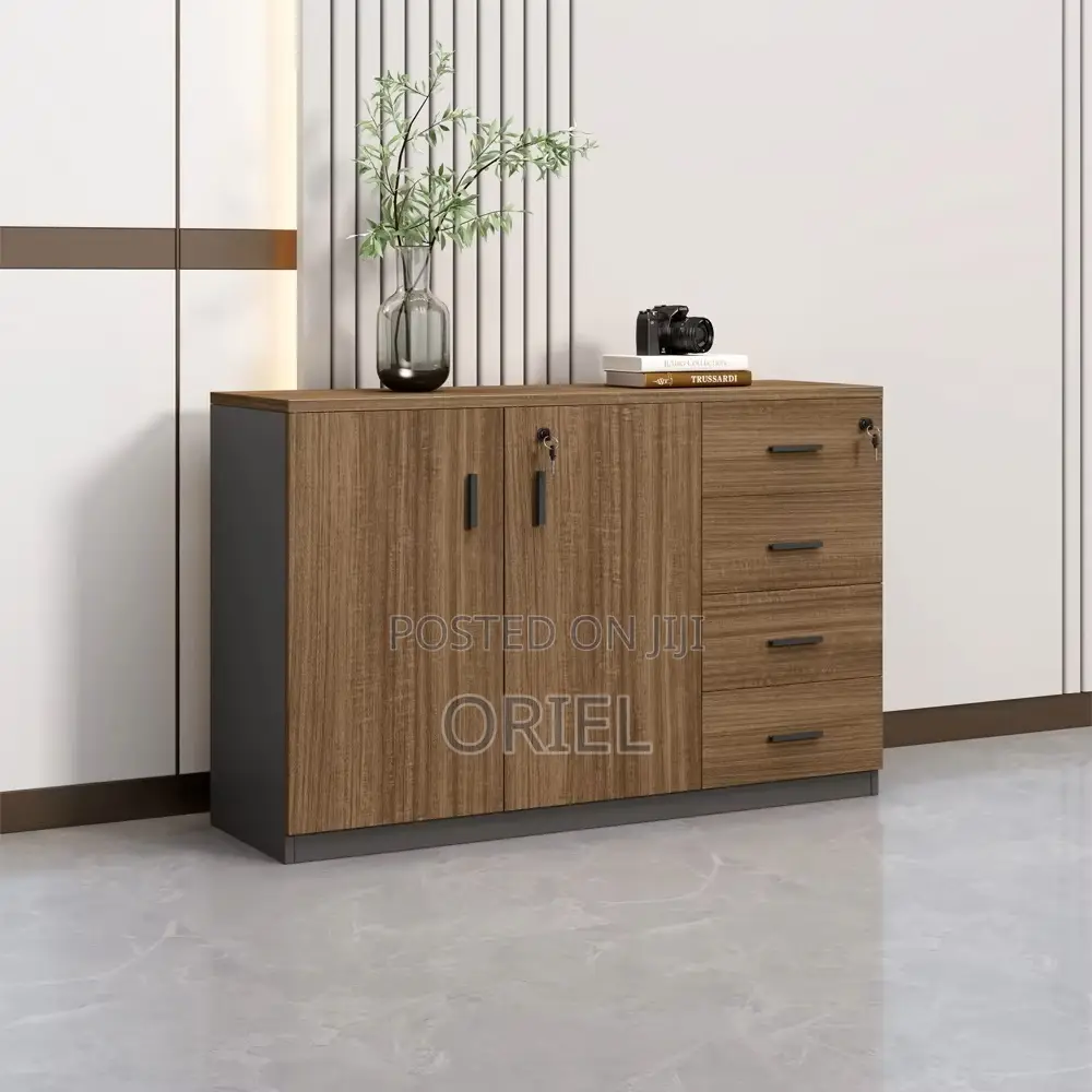 Office Credenza:2-Door Office Credenza With Vertical Lockable Drawers