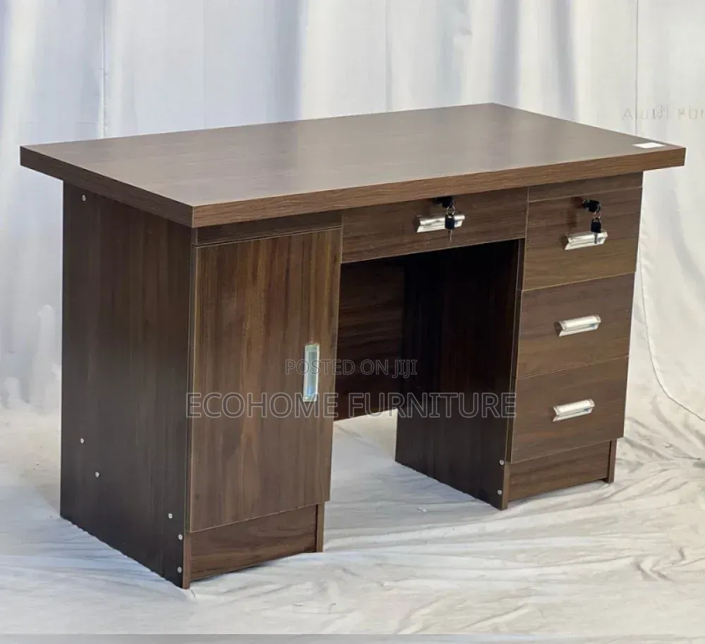 Office Desk. 1.4m Ergonomic Office Desk With Drawers Both Side