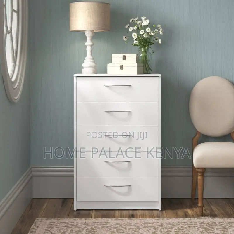 Home Drawer Chest;Elegant Wooden 5-Drawer Storage Cabinet for Bedrooms