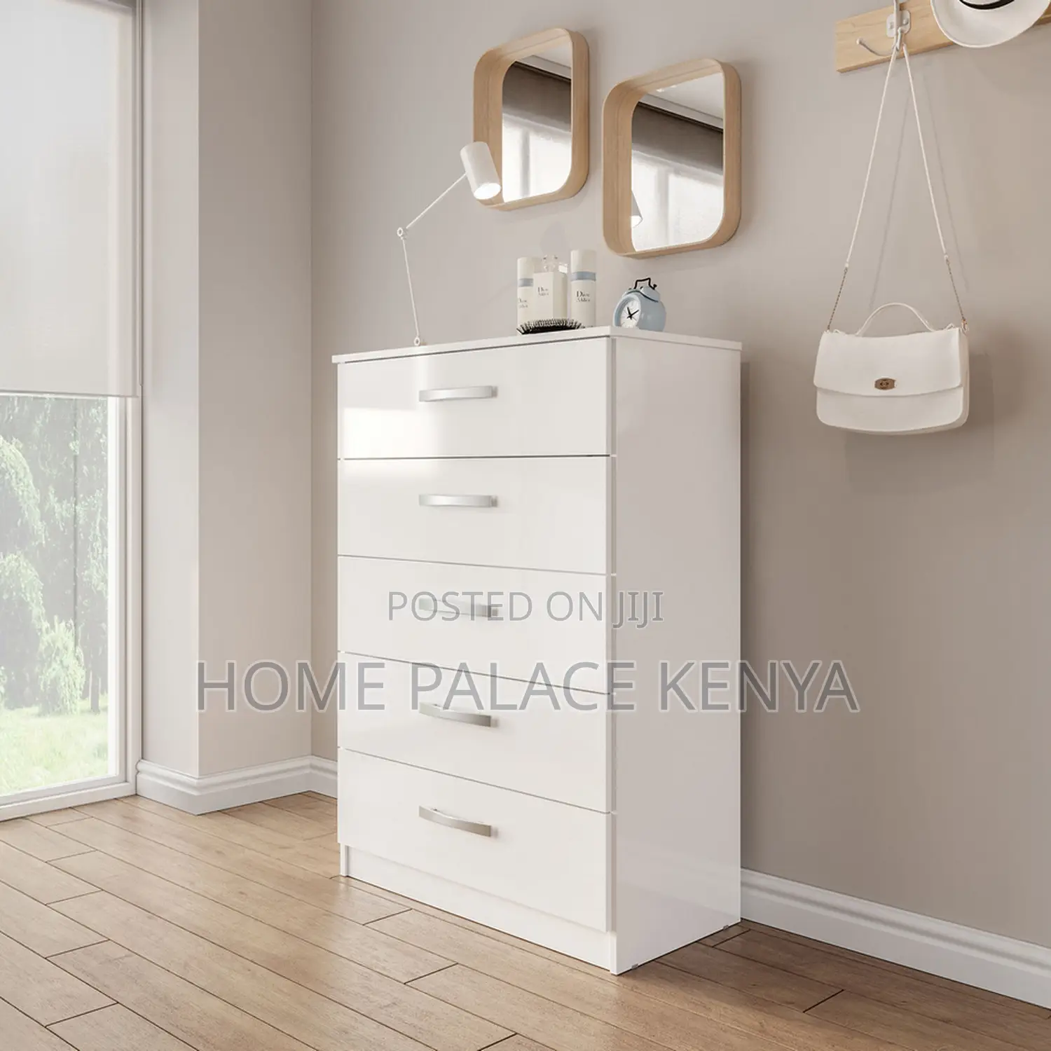 Home Drawer Chest;Elegant Wooden 5-Drawer Storage Cabinet for Bedrooms