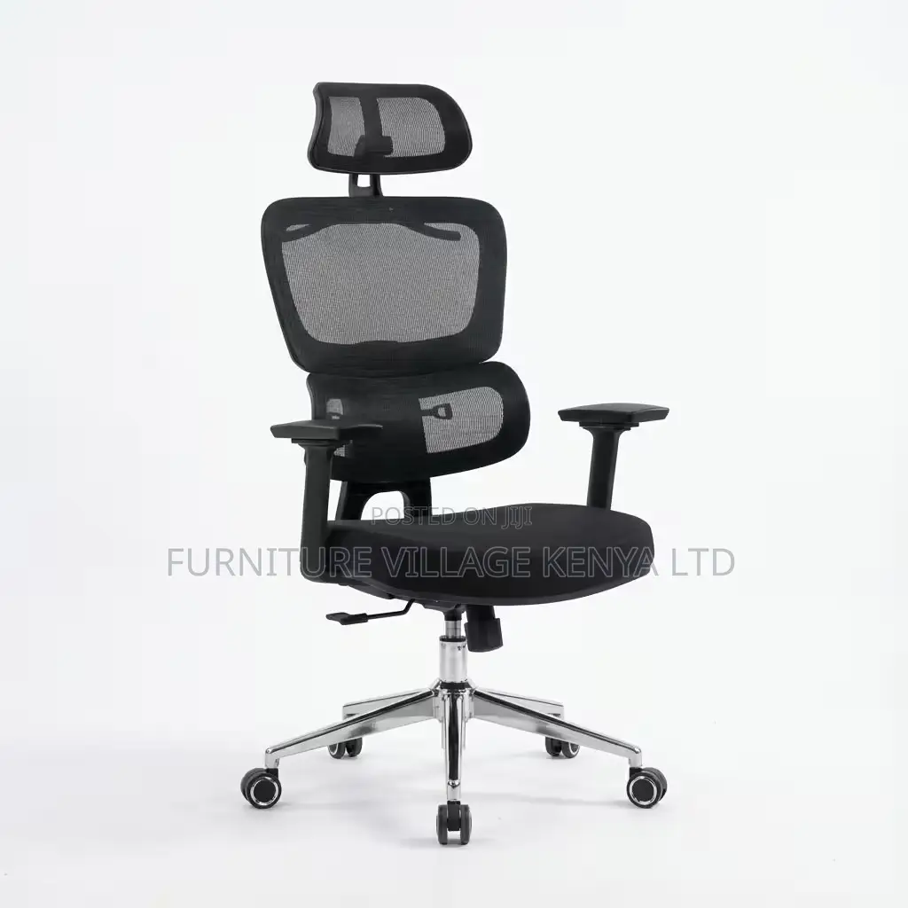 Office Chair; Black Swivel Reclining Orthopedic Seat
