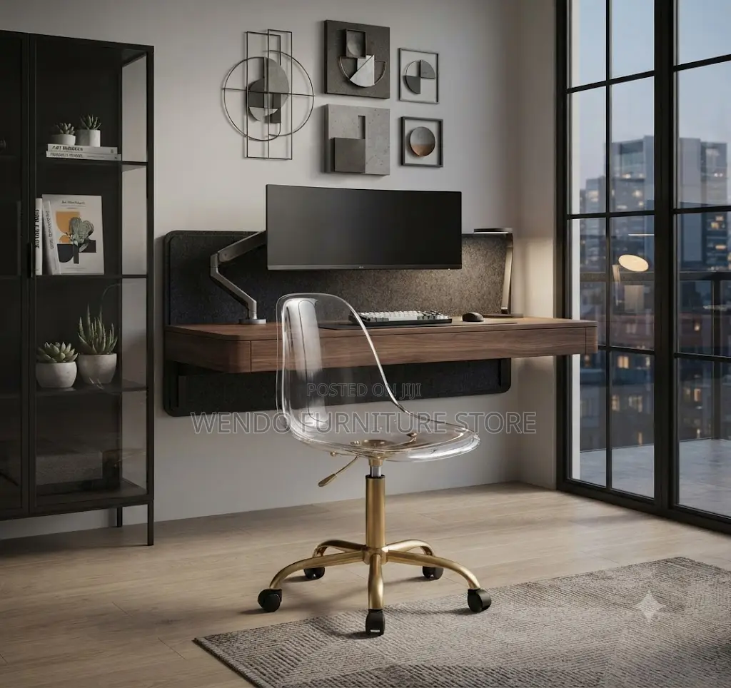 Dining Chairs; Clear Backrest Swivel Home Chair