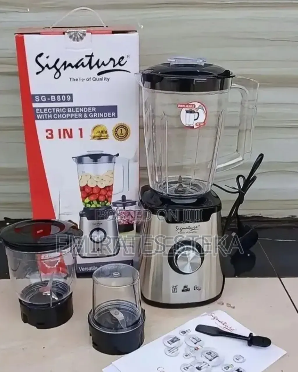 Signature 3 in 1 Electric Blender With Chopper Grinder, PowerfulMotor