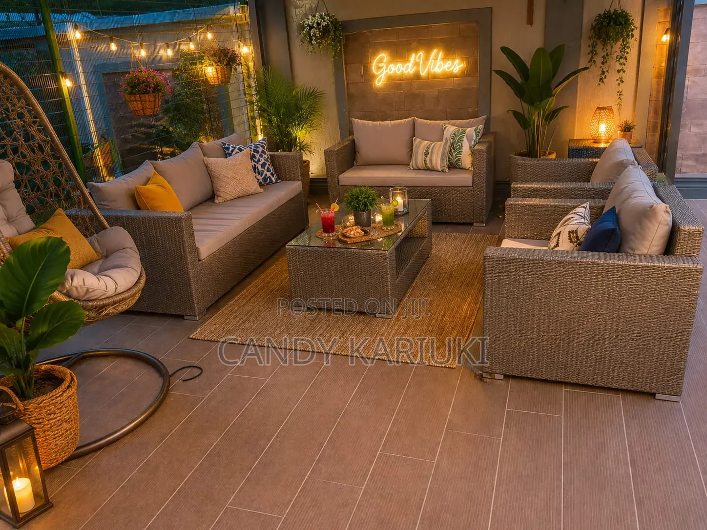 Elegant and Comfy 7 Seater Outdoor Rattan Set