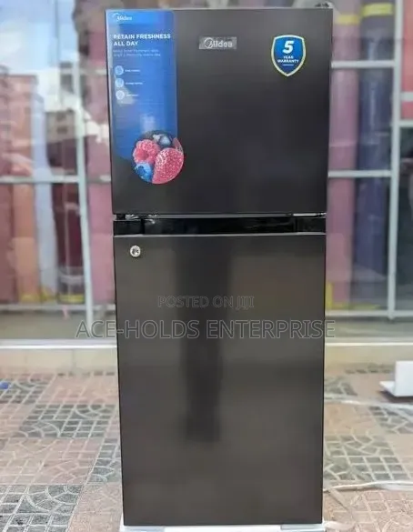 Midea 128 Litres Double Door Fridge – Top Freezer (Black)